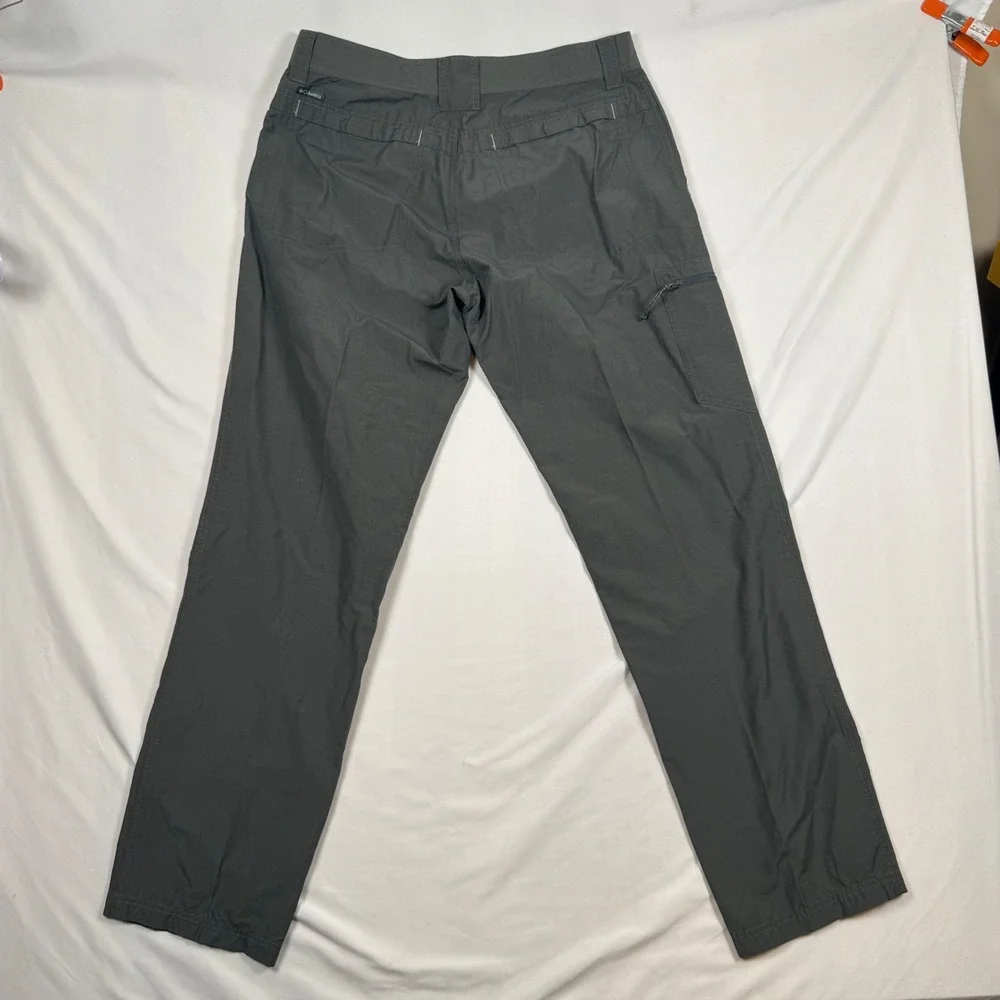 Columbia Mens Gray Ripstop Cargo Hiking Pants 34x32 Outdoor Lightweight Techwear